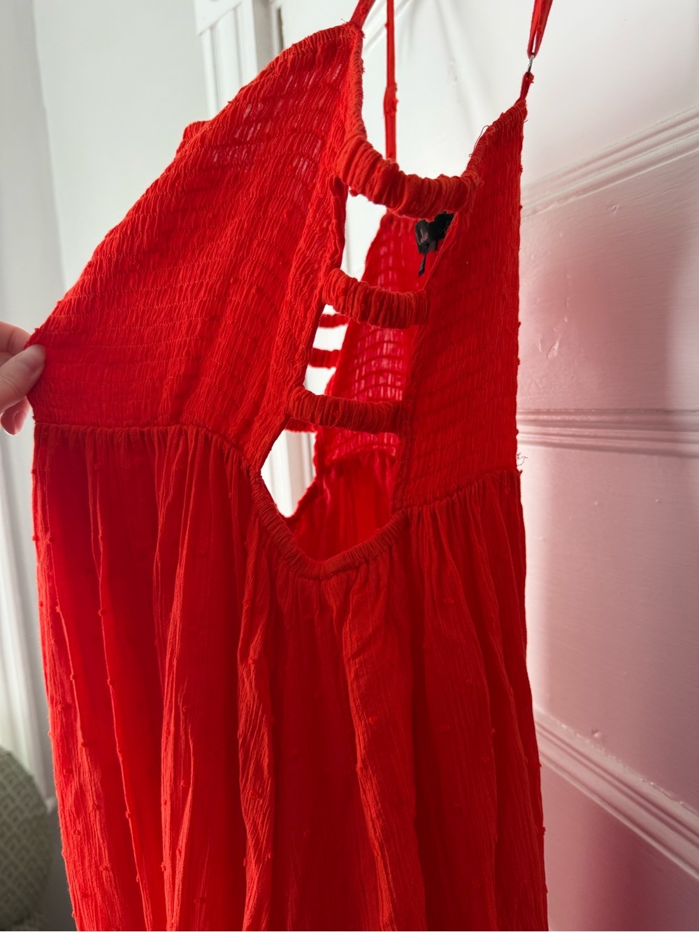 Lulu’s Red Smocked Maxi Dress - Picture 4 of 5